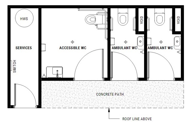 Floor designs for Daylesford toilets