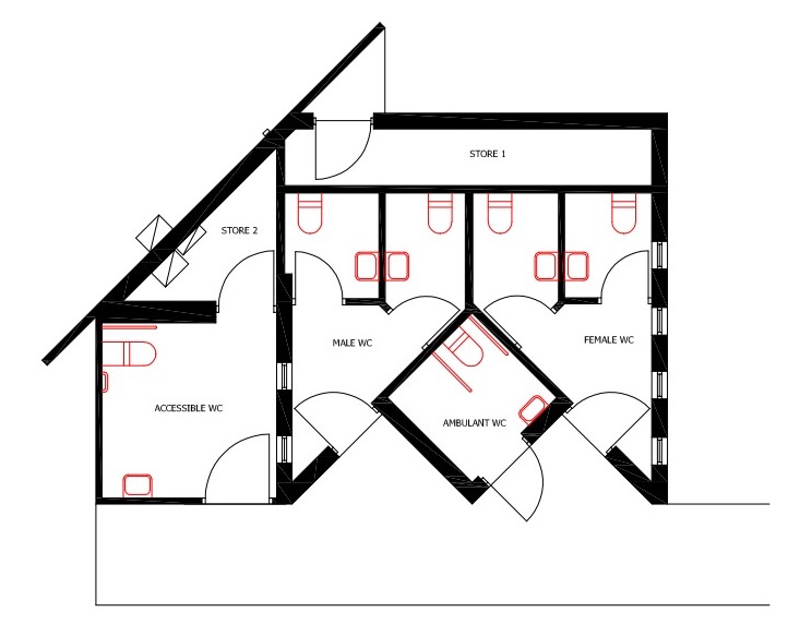 Floor designs for Trentham toilets