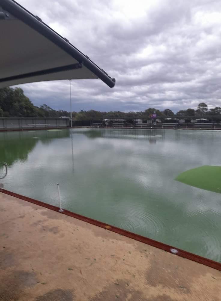 Flooding at the Creswick Bowling Green