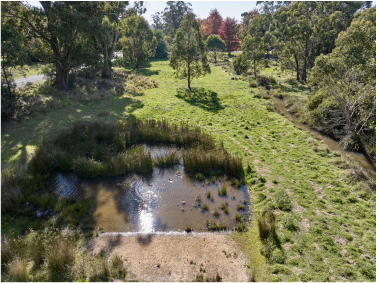 Overhead view of Trent Creek Reserve