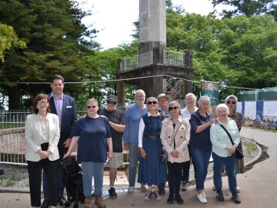 From left Mary-Anne Thomas MP, Mayor Cr Tony Clark, Friends of the Wombat Hill Botanic Gardens